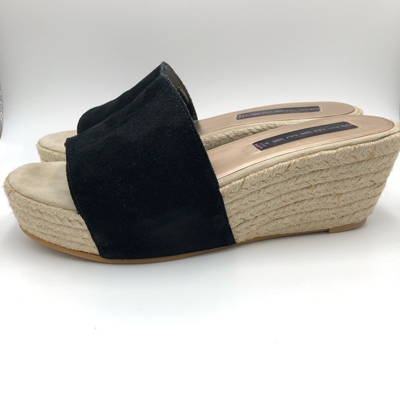 STEVEN BLACK & BEIGE MULE SLIP ON WEDGE HEEL CLOGS - Picture 2 of 5